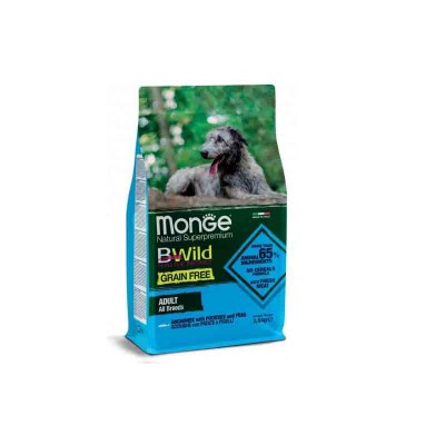 Monge B-Wild Anchovies with Potatoes and Peas – All Breeds Mini Adult 12KG